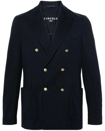 Circolo 1901 Double-Breasted Pique Jacket - Blue
