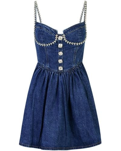 Self-Portrait Blue Cotton Dress