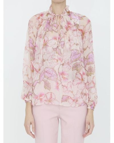 Zimmermann Floral Print Blouse - Pink