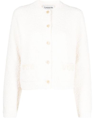 Lanvin Textured-finish Button-fastening Cardigan - White