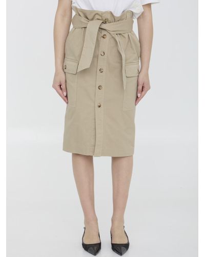 Saint Laurent Saharienne Skirt - Natural