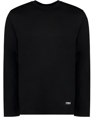 Jil Sander Long Sleeve Cotton T-Shirt - Black