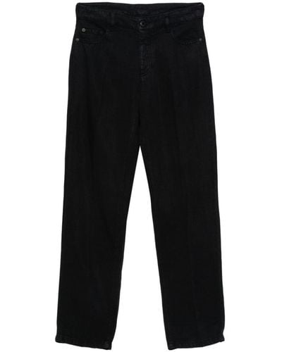 Emporio Armani Linen Blend Trousers - Black