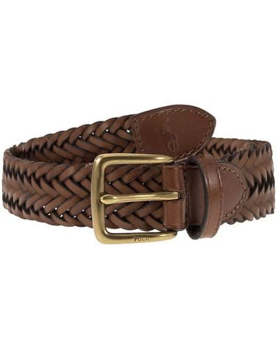 Polo Ralph Lauren Braided Calfskin Belt - Brown