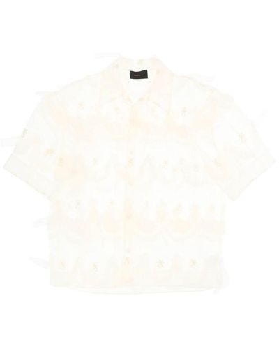Simone Rocha "Tulle Shirt With Embroidered Details" - White
