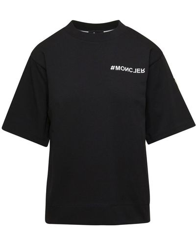 3 MONCLER GRENOBLE Crewneck T-Shirt With Logo - Black
