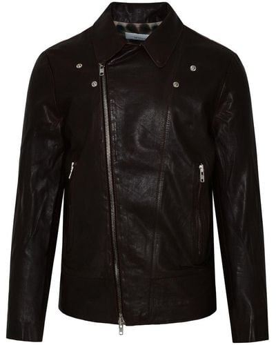Bully Brown Leather Jacket - Black