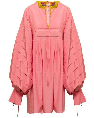 MARIO DICE Pink Cotton Blend Dress