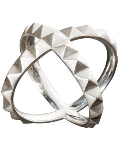 LEONY Ring Crossed Band Accessories - White