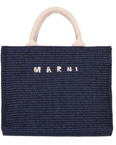 Marni Small Logo Tote Bag - Blue