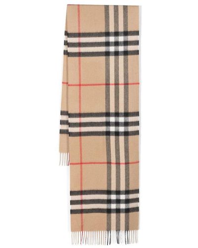 Burberry Vintage-Check Cashmere Scarf - Natural