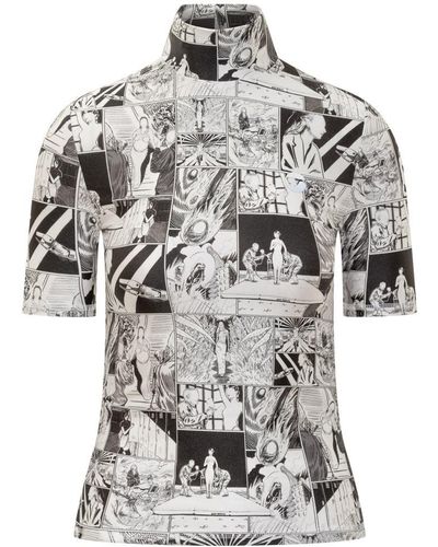 Coperni Cartoon Print Top - Gray