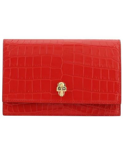 Alexander McQueen Raffia Bag, Small. - Red