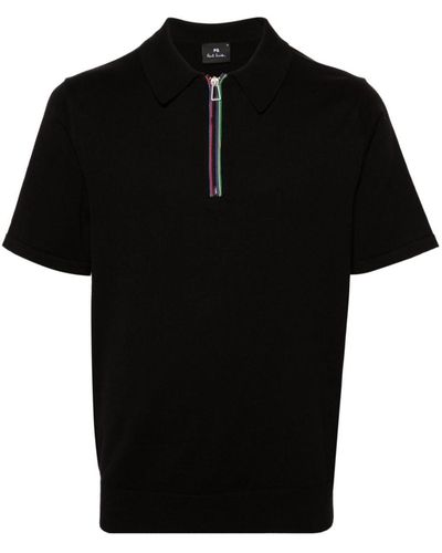 Paul Smith Polo With Zip - Black