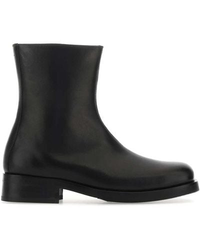 Our Legacy Leather Camion Ankle Boots - Black
