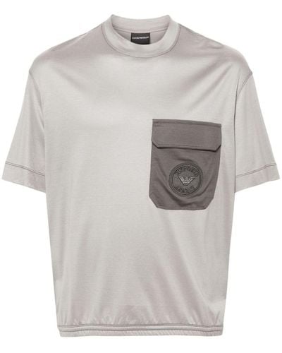 Emporio Armani Pocket-Detail T-Shirt - Gray