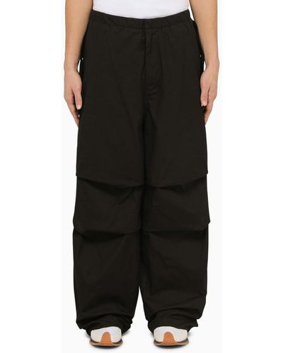Jil Sander Black Oversize Cotton Trousers