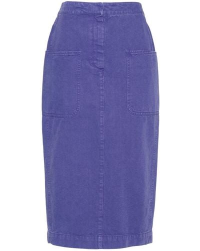 Max Mara Cotton Midi Skirt - Blue
