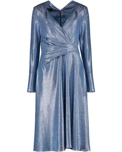 Talbot Runhof Lurex Knit Dress - Blue