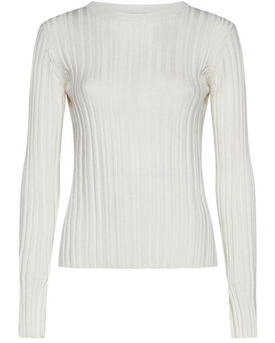 Loulou Studio Evie Ribbed Silk-Blend Top - White