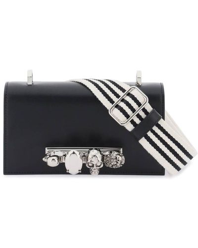 Alexander McQueen Jewelled Satchel Crossbody Bag - Black