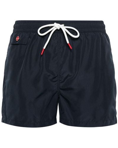 Kiton Printed Swim Shorts - Blue