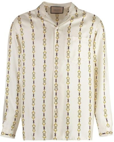 Gucci Printed Silk Shirt - White