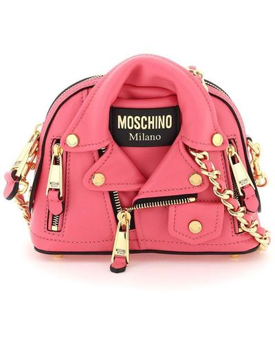 Biker leather handbag Moschino Red in Leather - 27878802