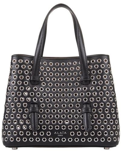 Alaïa Mina 20 Bag In Leather With Studs - Black