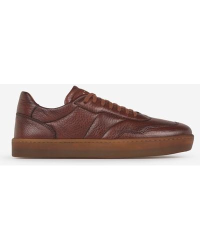 Henderson Leather Paneled Sneakers - Brown