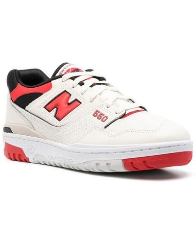 New Balance Sea Salt And Red 550 Sneakers Men - White