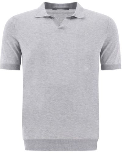 Tagliatore Silk Polo Shirt - Gray