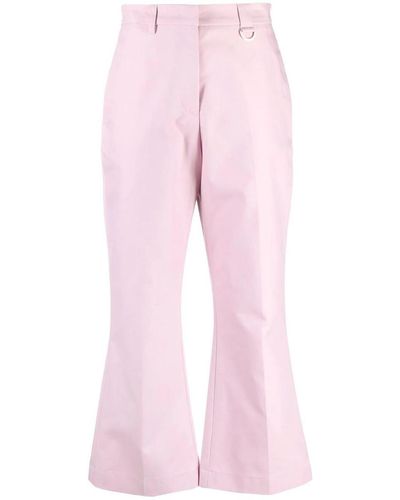 MSGM Pressed-crease Cotton Tailored Pants - Pink