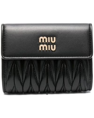 Miu Miu Matelassé-effect Wallet - Black