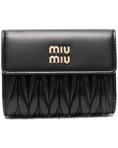 Miu Miu Matelassé-effect Wallet - Black