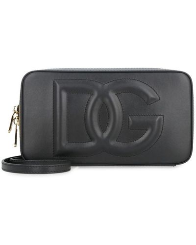 Dolce & Gabbana Dg Logo Leather Camera Bag - Gray
