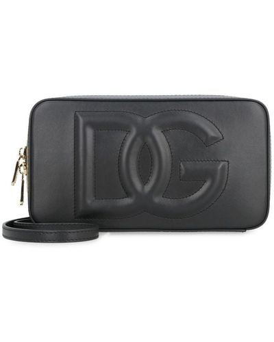Dolce & Gabbana Dg Logo Leather Camera Bag - Grey