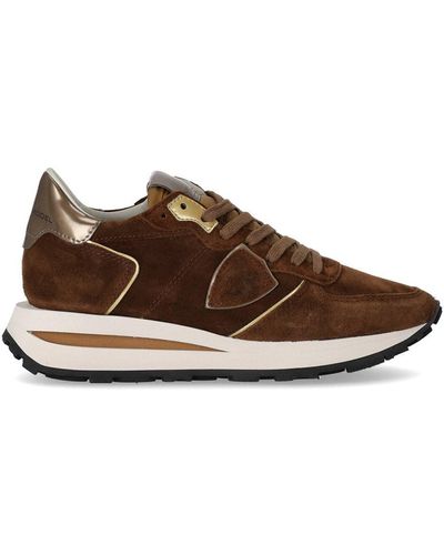 Philippe Model Tropez Haute Low Brown Sneaker