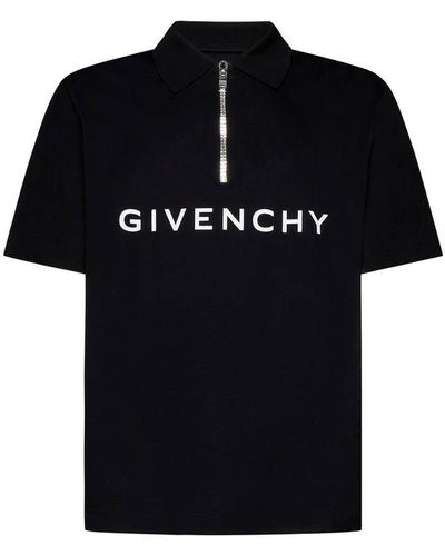 Givenchy Logo Cotton Polo Shirt - Black