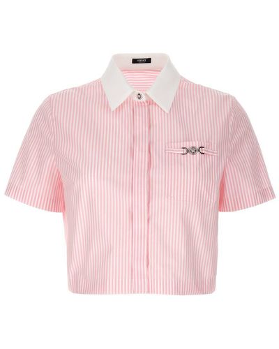 Versace Striped Cropped Shirt - Pink