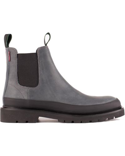 Paul Smith Grey Smooth Leather Ankle Boots - Brown