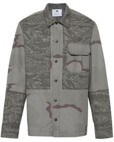 Marine Serre Camouflage Print Overshirt - Gray