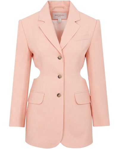 Matériel Twill Waist Blazer Jacket - Pink