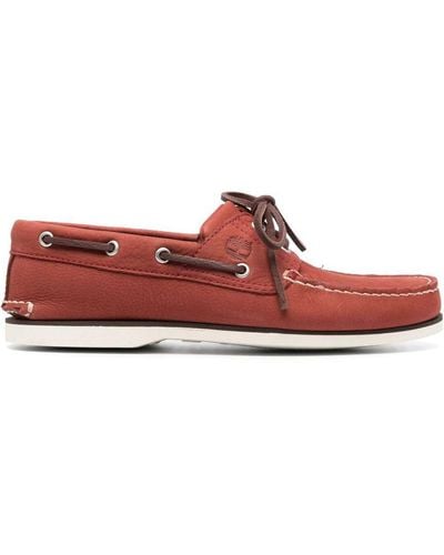 Timberland Calf-leather Boat Shoes - Red