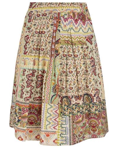 Etro Cotton Skirt With Patchwork Print - Multicolor