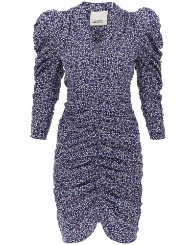 Isabel Marant Stretch Silk Celina Mini Dress - Blue
