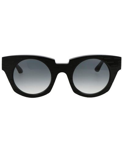 Yohji Yamamoto Slook 003 Round Frame Sunglasses - Black