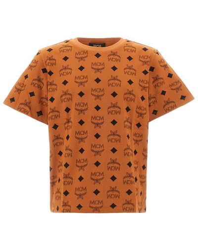 MCM Cotton Crew-Neck T-Shirt - Orange