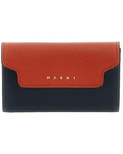 Marni Logo Business Card Holder Wallets, Card Holders - Red