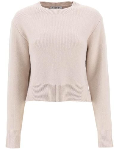 Lanvin Cropped Wool And Cashmere Sweater - Pink